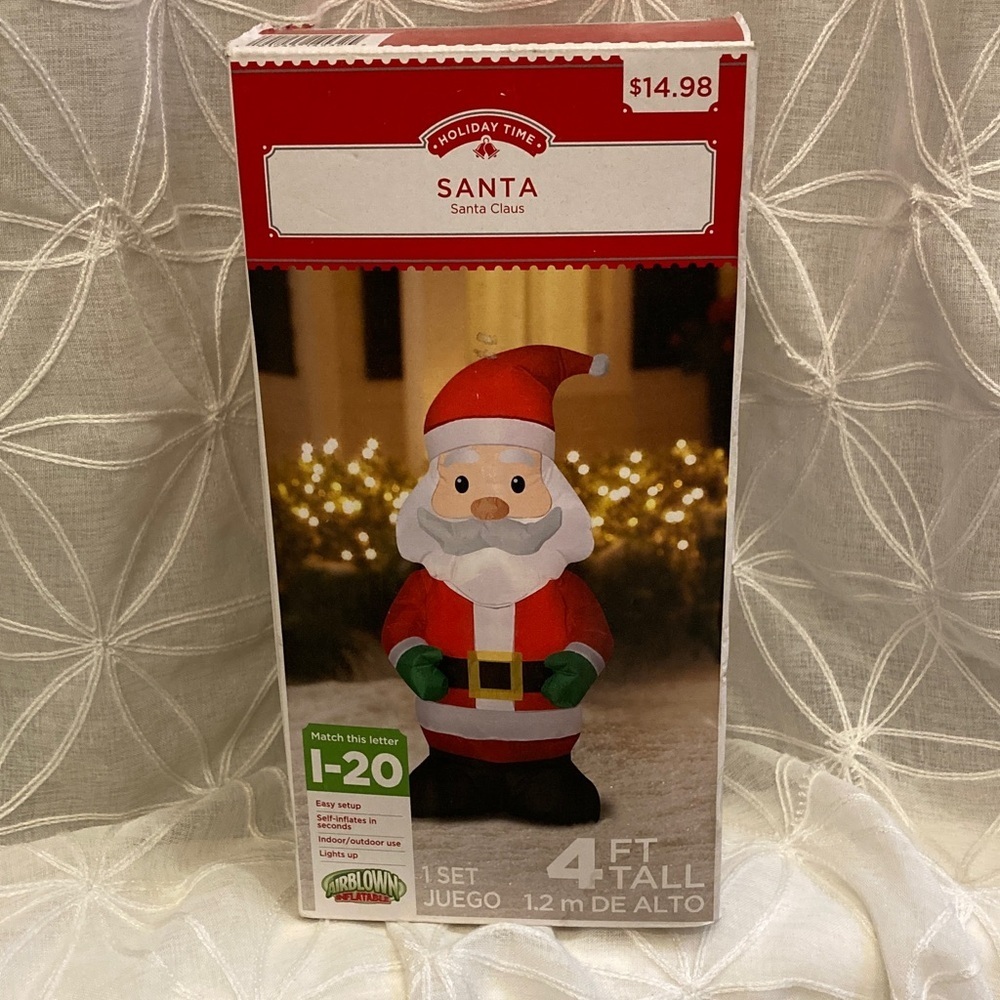Holiday Time Santa Claus Inflatable - Red, White, and Green